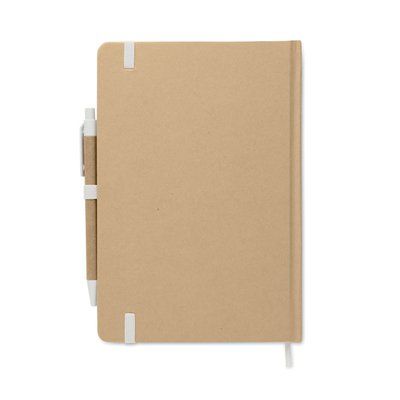 Libreta A5 tapa de cartón y bolígrafo