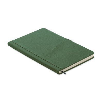 Libreta A5 con tapa dura de PU Verde Oscuro