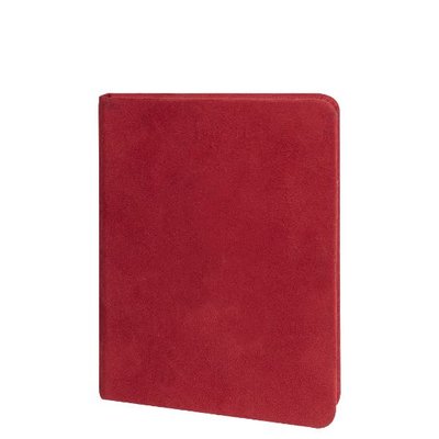 Libreta A6 Terciopelo 80H Crema Rayadas Rojo