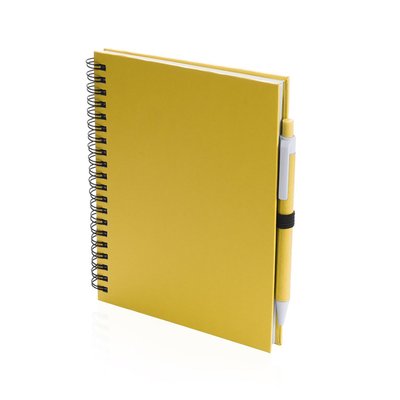 Libreta de anillas ecológica con boli de cartón reciclado 15x18,2 cm Ama