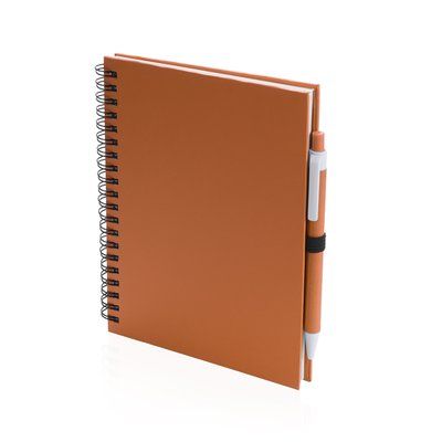Libreta de anillas ecológica con boli de cartón reciclado 15x18,2 cm Nara