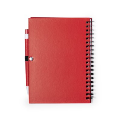 Libreta de anillas ecológica con boli de cartón reciclado 15x18,2 cm