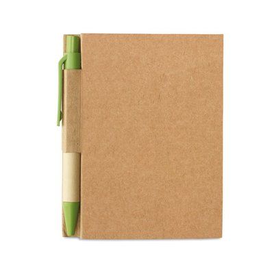 Libreta de bolsillo de material reciclado con bolígrafo 11x8,5 cm Lima