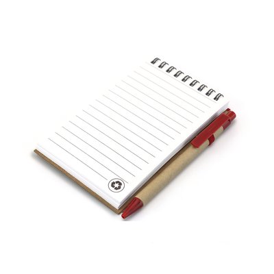 Libreta ecológica y boli de cartón reciclado 9,7x14,4 cm