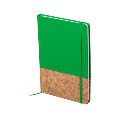 Libreta ecológica de corcho y polipiel 14,7x21 cm Verde