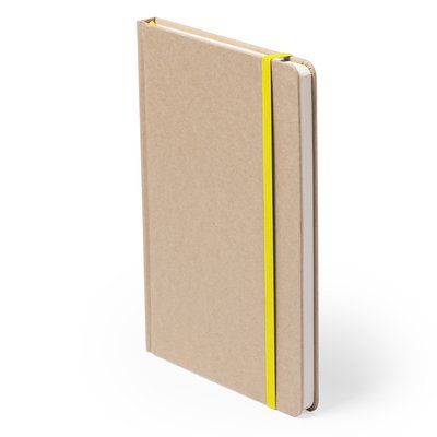 Libreta ecológica personalizable con portada rígida de cartón natural 14,7x21 cm Amarillo