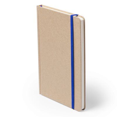 Libreta ecológica personalizable con portada rígida de cartón natural 14,7x21 cm Azul