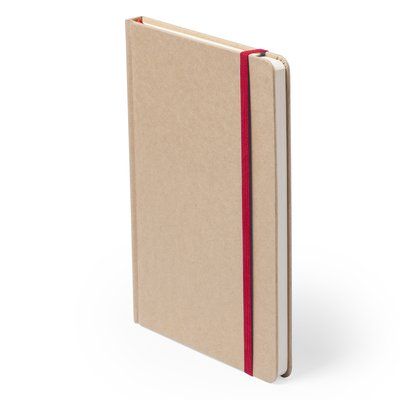 Libreta ecológica personalizable con portada rígida de cartón natural 14,7x21 cm Rojo