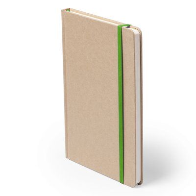 Libreta ecológica personalizable con portada rígida de cartón natural 14,7x21 cm Verde