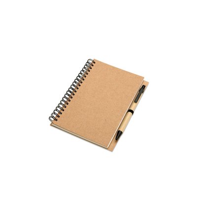 Libreta ecológica con tapa natural de materiales reciclados con bolígrafo 18x13 cm