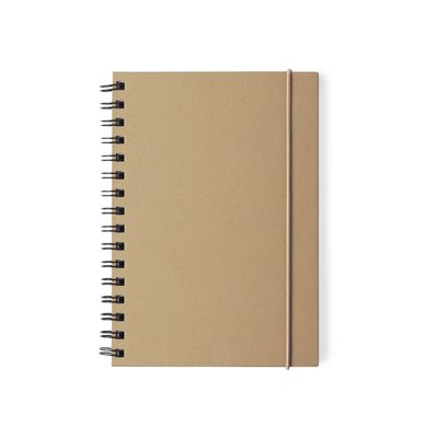 Libreta en linea nature de carton reciclado y cierre elástico 15,5x21 cm Neg