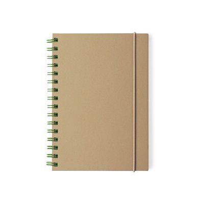 Libreta en linea nature de carton reciclado y cierre elástico 15,5x21 cm Ver