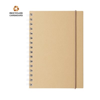 Libreta en linea nature de carton reciclado y cierre elástico 15,5x21 cm