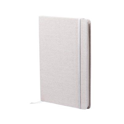 Libreta de materiales naturales con tapa de algodón suave 14 x 21 cm Blanco