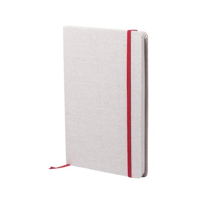 Libreta de materiales naturales con tapa de algodón suave 14 x 21 cm Roj