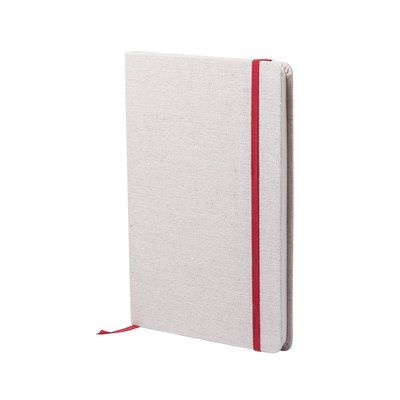 Libreta de materiales naturales con tapa de algodón suave 14 x 21 cm Rojo