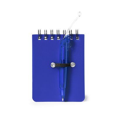 Libretita de 60 hojas con bolígrafo 7 x 9,5 cm Azul