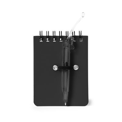 Libretita de 60 hojas con bolígrafo 7 x 9,5 cm Neg
