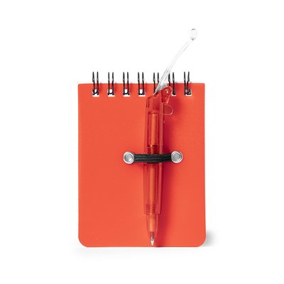 Libretita de 60 hojas con bolígrafo 7 x 9,5 cm Roj