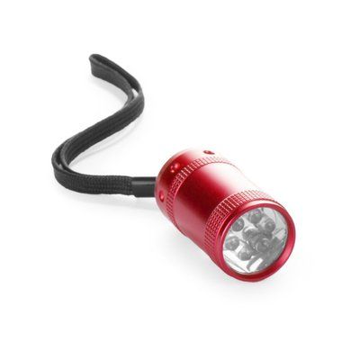 Linterna 6 led. aluminio Rojo