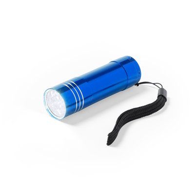 Linterna de aluminio con 9 led y cinta de agarre Azul