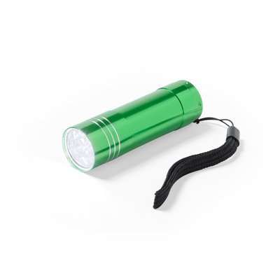 Linterna de aluminio con 9 led y cinta de agarre Ver