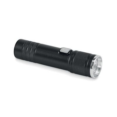 Linterna COB recargable y extensible Negro