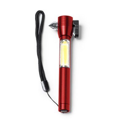 Linterna función martillo y cuchilla Rojo