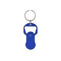 Llavero con moneda carro y abridor de aluminio reciclado Azul
