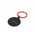 Llavero redondo de aluminio negro Roj