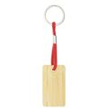 Llavero rectangular de bambú con cordón