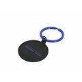 Llavero redondo de aluminio negro Azul