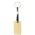 Llavero rectangular de bambú con cordón Ne
