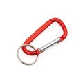 Llavero de aluminio con forma de mosquetón ideal para grabado Roj