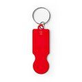 Llavero aluminio con moneda para carro Rojo
