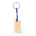 Llavero de bambú con cordón de colores Azul