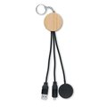 Llavero con cable carga móvil y reloj