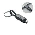 Llavero con cable de carga tipo C Negro