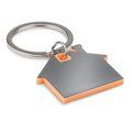 Llavero de casa en acero inox. Naranja