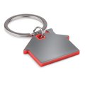 Llavero de casa en acero inox. Rojo