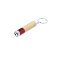 Llavero Linterna LED Bambú y ABS Roj