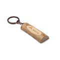 Llavero de madera con forma de tronco