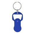Llavero con moneda carro y abridor de aluminio reciclado Azul