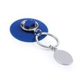 Llavero Moneda Metálico con Ventosa Coche Extraíble Azul
