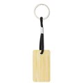 Llavero rectangular de bambú con cordón Ne