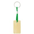 Llavero rectangular de bambú con cordón Ve