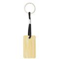 Llavero rectangular de bambú con cordón