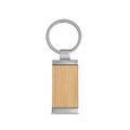 Llavero rectangular de bambú y metal