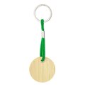 Llavero redondo bambú con cordón de color