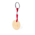 Llavero redondo de bambú con cordón Roj